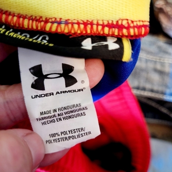 Under Armour DC Comics Superman Shorts Boy Youth Large Blue Red Athletic Shorts - Picture 4 of 5